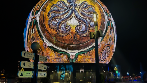 Projection mapping studio — large-scale façade mapping